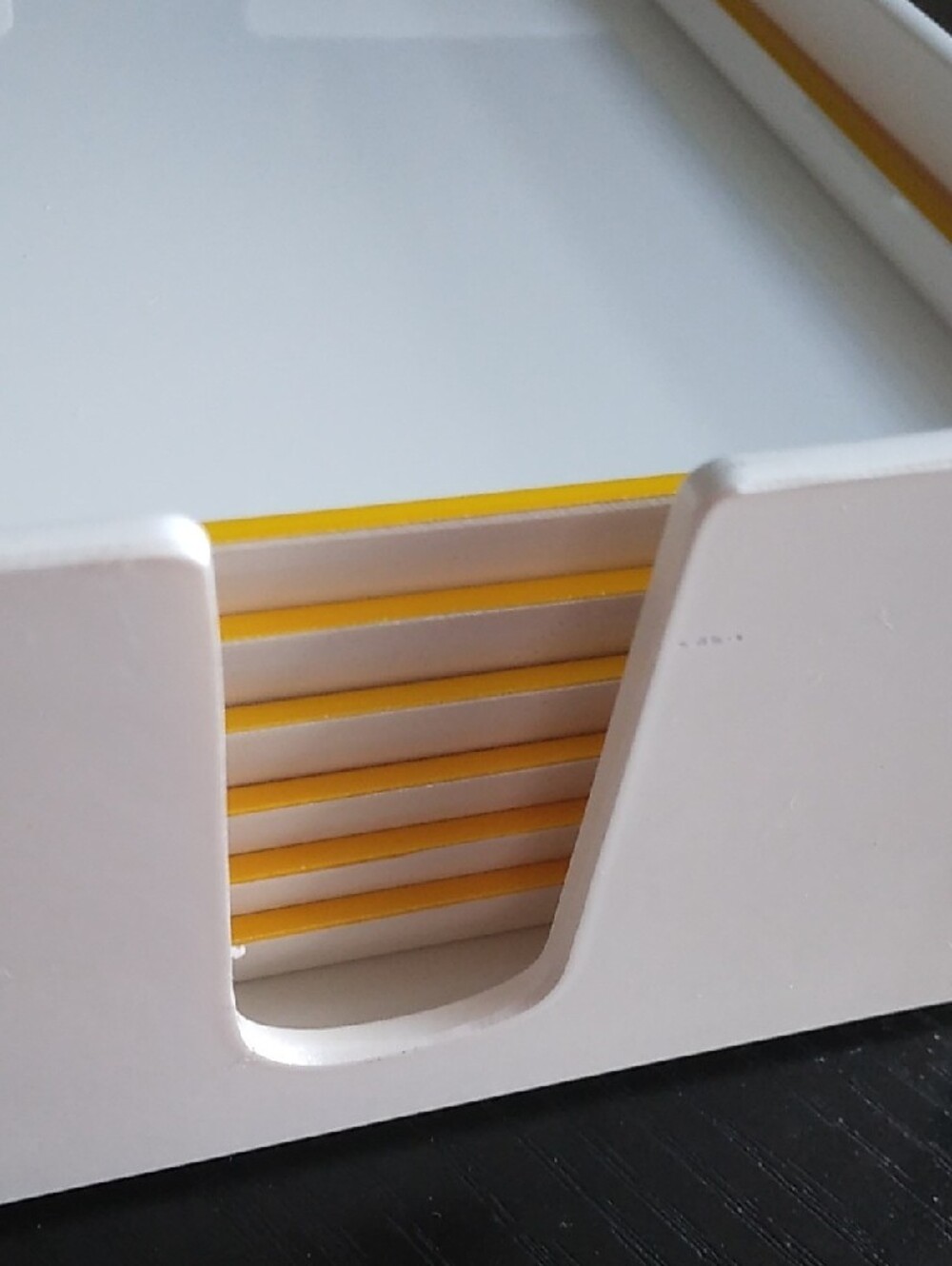 Vintage 1980s Riva Designs Japan White and Yellow Tulips Laquerware Coaster Set